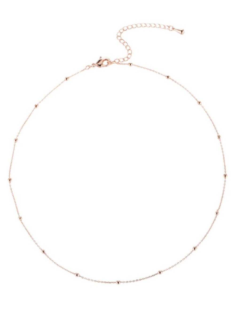 Rose Gold Dainty Satellite Beaded Choker Necklace Casual Simple